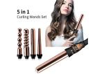 FCC Tourmaline Dual Voltage Hair Curling Wands Wave Professional 5 In 1