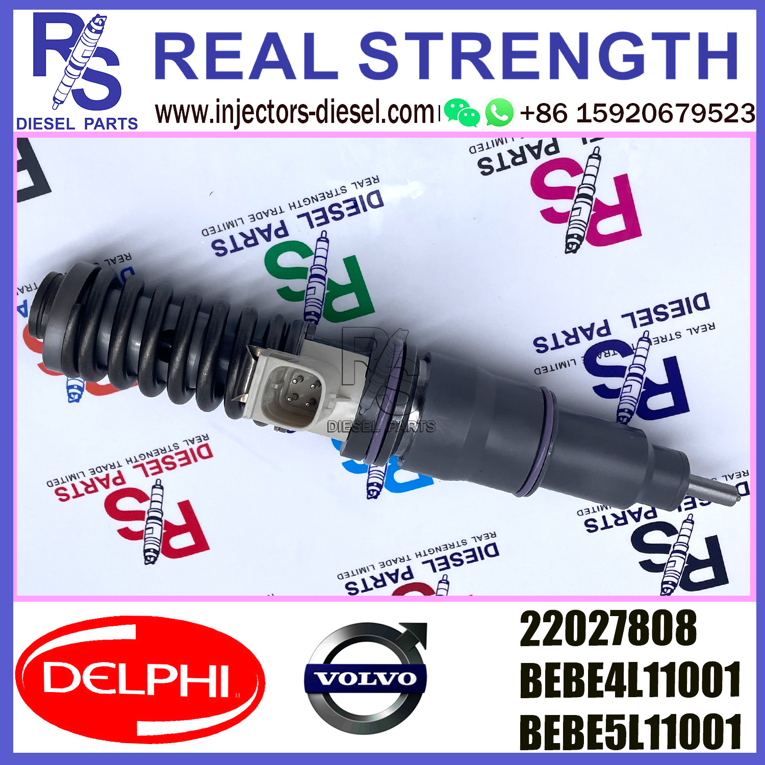 DELPHI 4pin injector 22027808 Diesel pump Injector V-O-L-V 22027808 BEBE4L11001 BEBE5L11001 E3.5 for VOVLO MD11 US13