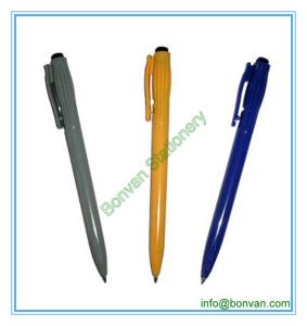 Quality side click hotel promo ballpen, logo printed simple pen wholesale
