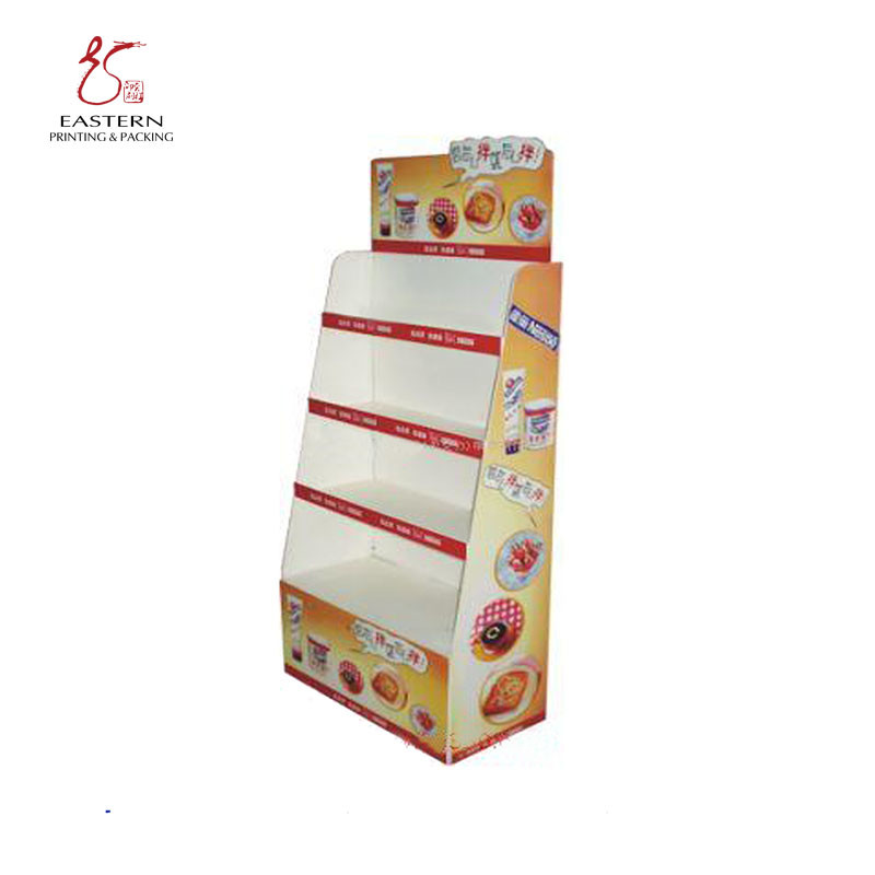 CMYK Printing Foldable Corrugated Display Stand For Supermarket Retail