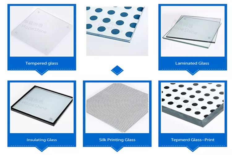 Clear Float Toughened Tinted Laminated Glass Sheet Blue Black Gray Green Bronze