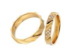 Crisscross Overlapping 18k Yellow Gold Ring Pairs For Couples