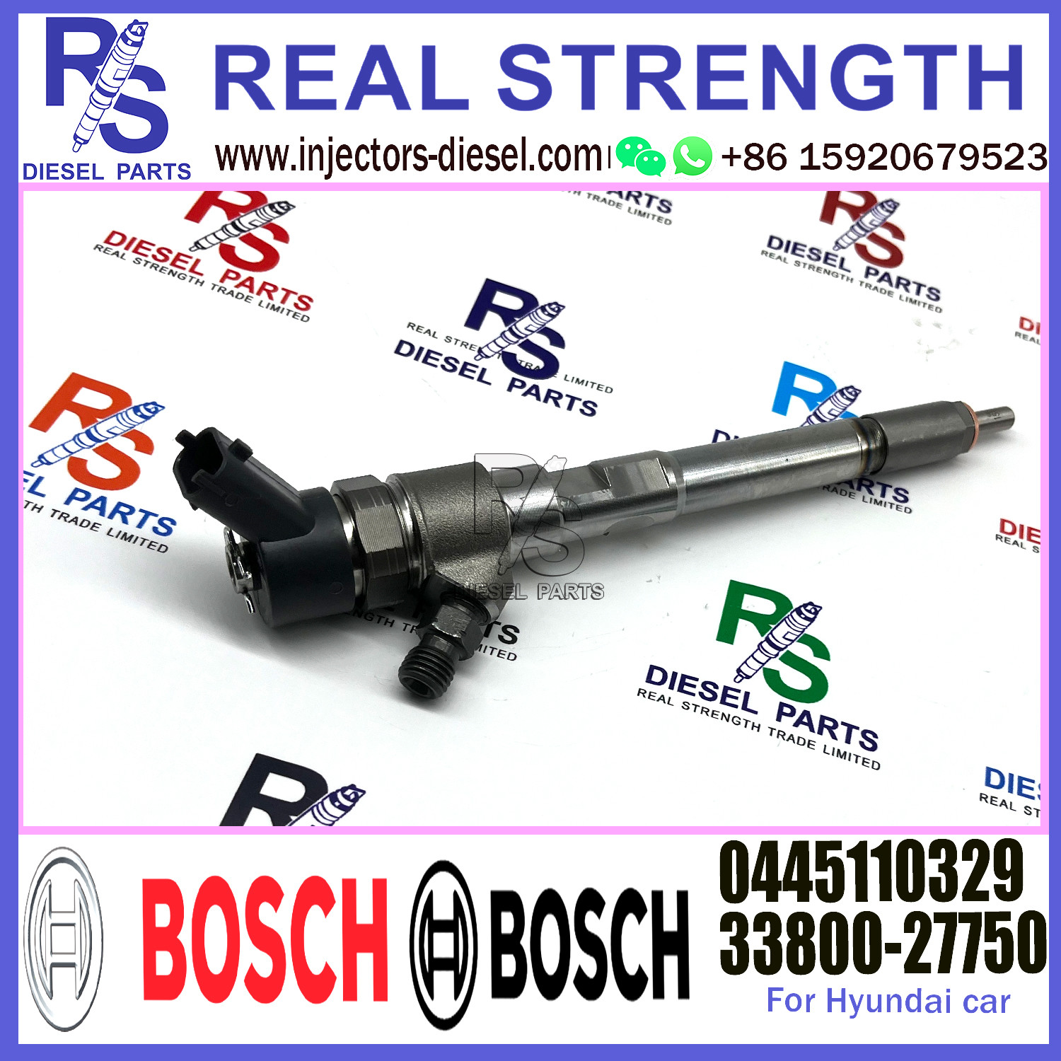 Genuine Original New Injector 0445110329 0445110330 0445110331 33800-27750 Common Rail Fuel Diesel Injector