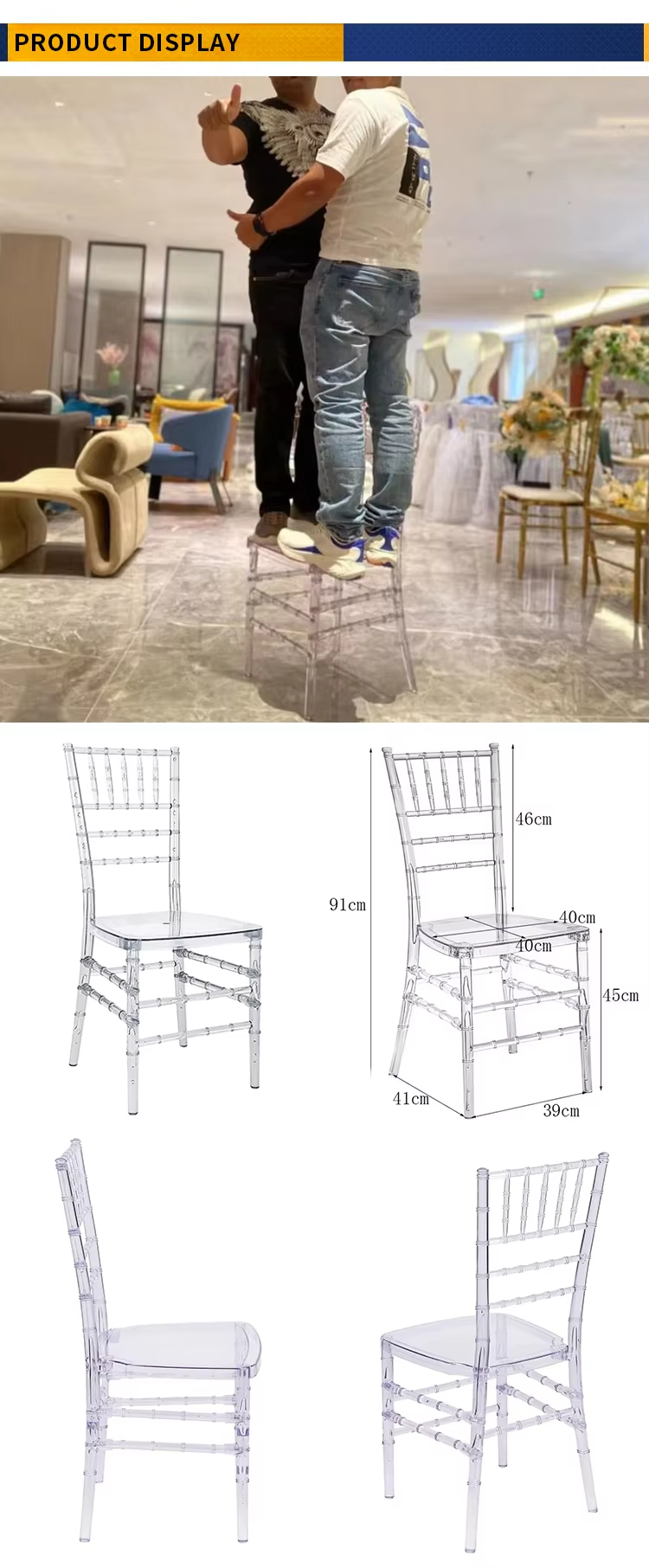 Crystal Ice Stacking Chiavari Chair For Wedding Banquet Event