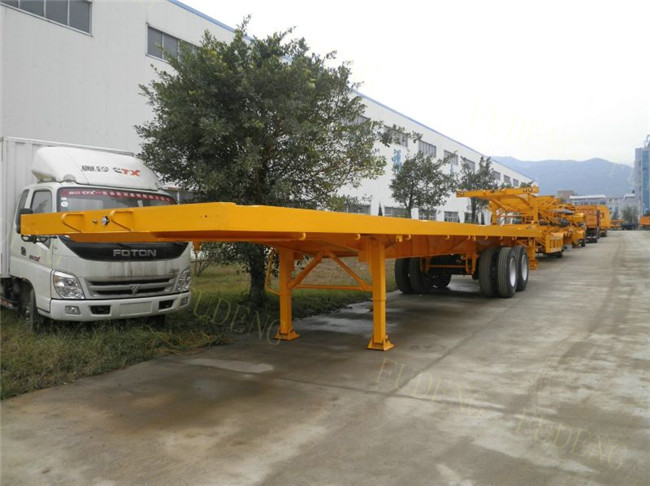 3 Axles 40 Foot Flatbed Trailer / Air Bag Suspension 20 Foot Flatbed Trailer