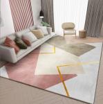 Rectangle Polyester Fiber Living Room Floor Carpet Stripping Special Style