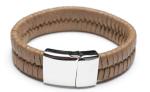 Leather Bracelet, Stainless Steel Clasp, 8 Inches