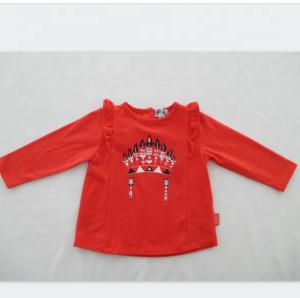 Quality Cotton Jersey Baby Printed T Shirts Frills Along Armholes wholesale