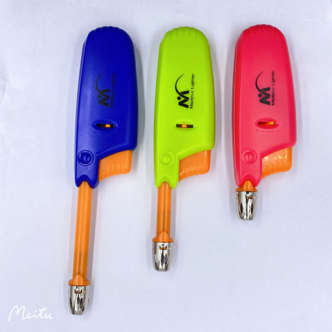 Factory Plastic Lighter Gun Butane Gas Torch Fire Cool ISO 9994 Refillable Electric Lighter Custom Candle BBQ Lighter