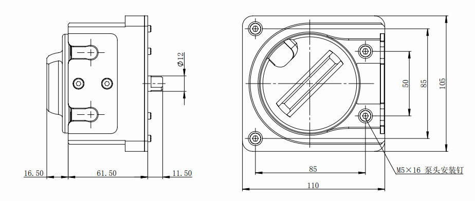 Compact Size Peristaltic Hose Head JY25 Max Flow Rate 5350ml/Min