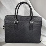 Authentic Ostrich Skin Businessmen Working Travel Purse Laptop Briefcase Genuine