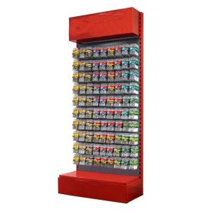 Quality Custom Size Color logo red gondola shelving wholesale