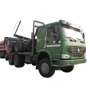 Quality Heavy Duty Truck Howo 6x4 Euro 2 Wood Logging Truck With 2 Axle Trailer wholesale