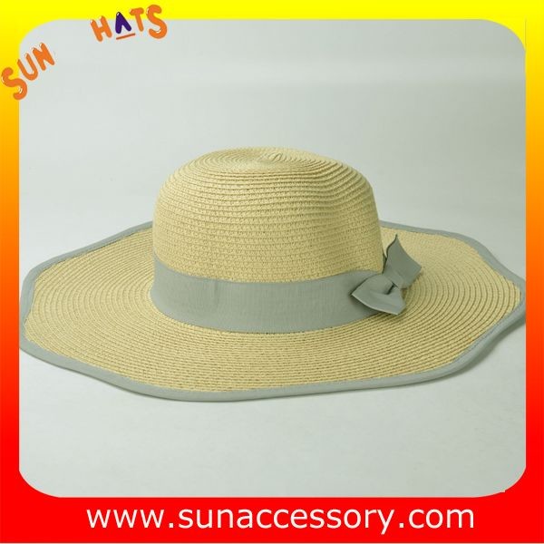 AK16842 Wide brim sunny beach paper straw hats in stock , promotion cheap hats .