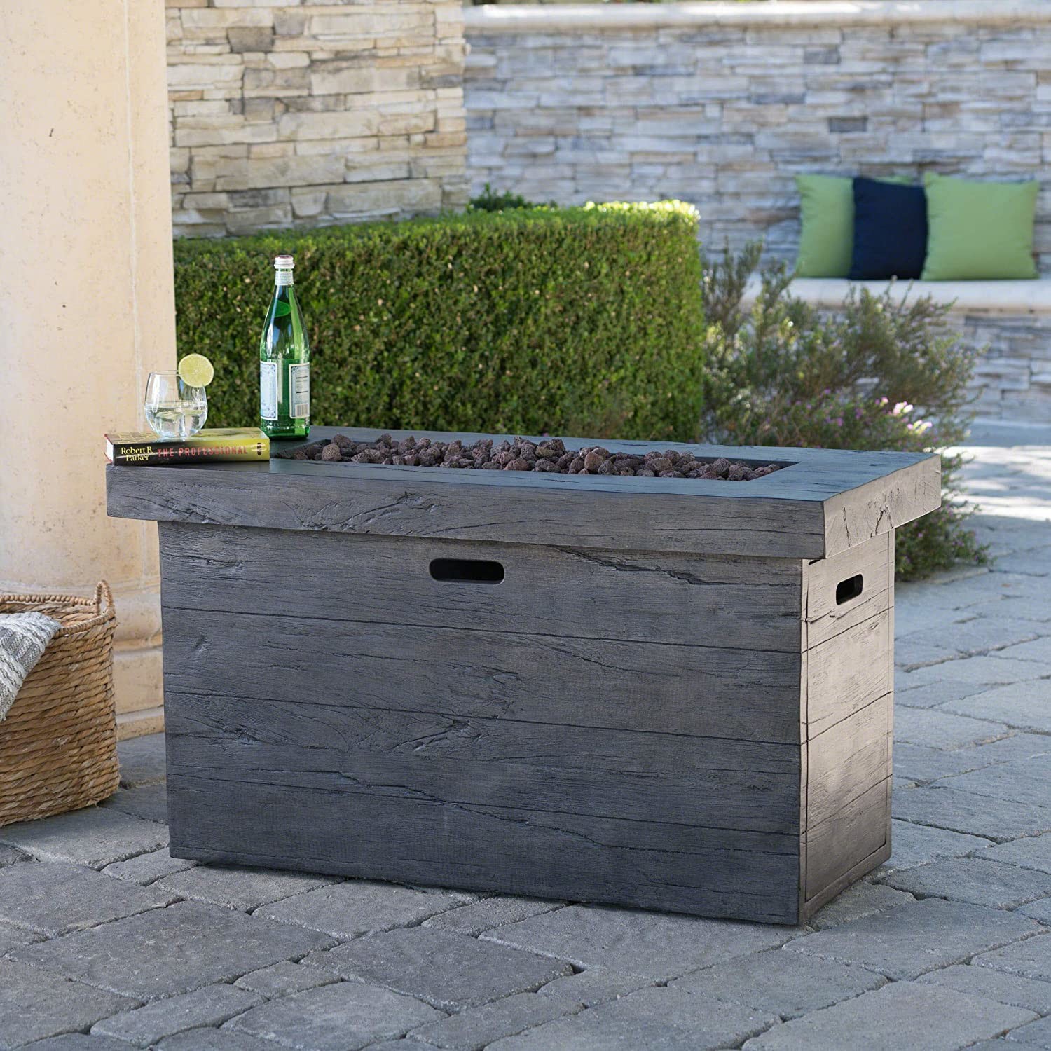 40,000 BTU Grey Gas Square Gardern Fire Pit Outdoor Brazier