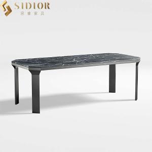 Quality Hotel Restaurant Luxury Marble Dining Table Rectangular 2.1m Length wholesale