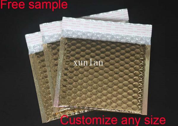 Gold Gloss Surface Metallic Bubble Mailers 6*10 Padded 2 Sealing Sides Anti