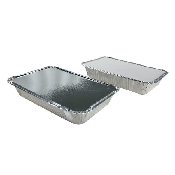 Environmental Friendly Rectangular Disposable Aluminum Foil Tray With Paper