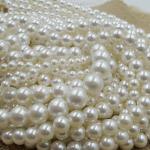 DIY Handmade Whtie Color 3mm -30mm Round ABS Plastic Imitation Pearls Loose