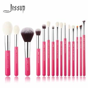 Quality Aluminium Ferrule Wood Handle Makeup Brushes Rose Carmine for Daily Makeup wholesale