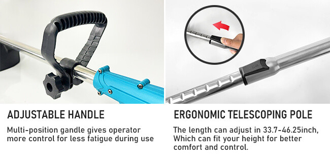 Telescopic Electric Brush Cutter Cordless Grass Trimmer 21V