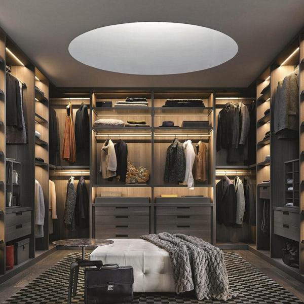 Modern Walk-in Closet Furniture end Wooden Wardrobe with Contemporary Design