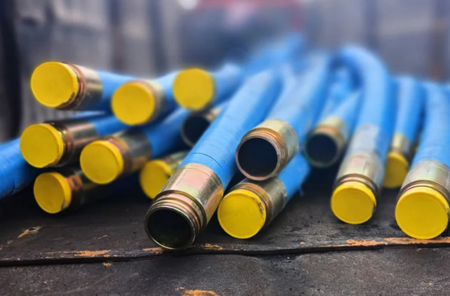 Suction And Discharge Hose Blue Black Rubber Basket Braided