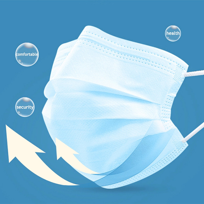 Disposable 3 Layers Adult Earloop Surgical Face Mask