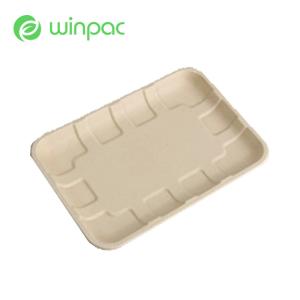 Quality 200ml Bagasse Meat Fruit Paper Compostable Meat Trays Sustainable Disposable wholesale