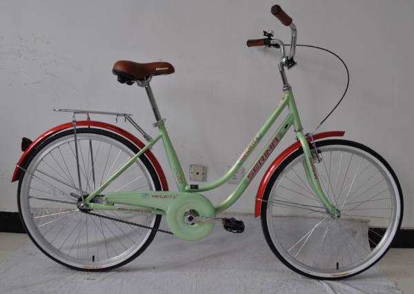 CE standard hi-ten steel 26 inch elegant city bike for lady with single speed