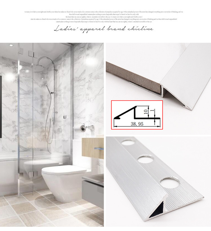 Anodised Aluminum Tile Trim 2mm Thickness Triangle Alu 6463 Material
