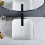 Non-Porous Surface Counter Top Bathroom Sink Symmetrical Square Wash Basin