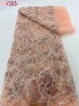 2023 Exquisite handmade beaded lace embroidery lace fabric wedding dress Senegal