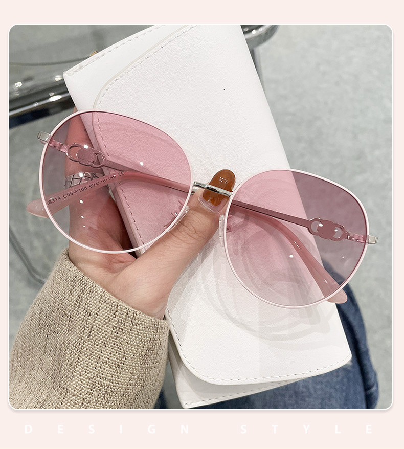 Outdoor Sunscreen Round Polarized Uv 400 Sunglasses Metal Frame