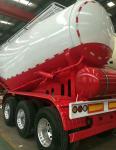Carbon Steel Semi Truck Trailer / Powder Material Semi Flatbed Trailers