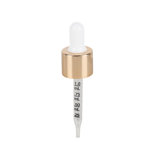 Shiny Frosted Rubber Cosmetic Dropper 18/410 Essential Oil Graduated Glass