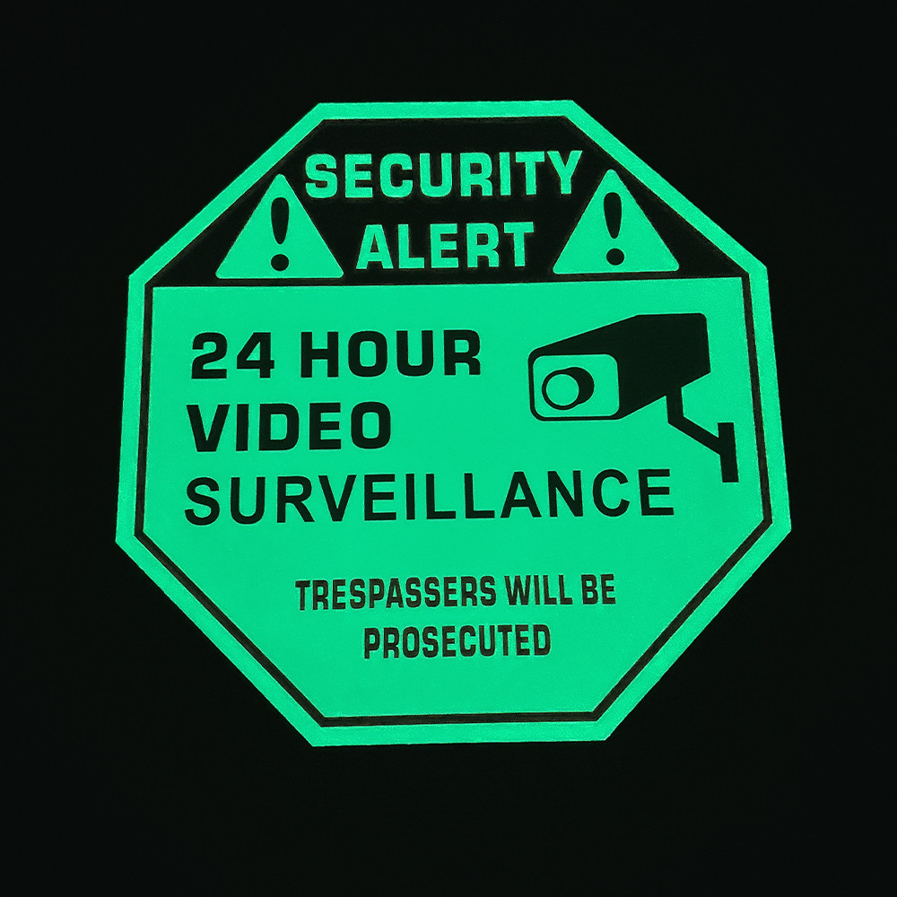 1mm Thickness Photoluminescent Security Alert Signs Glow In The Dark