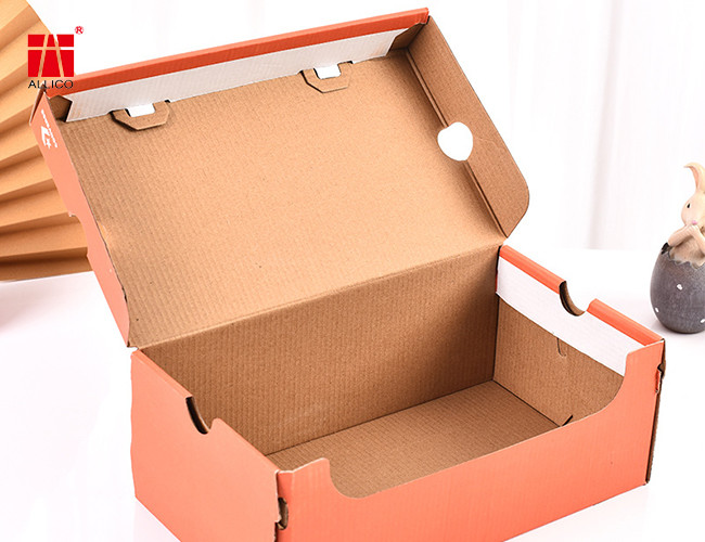 Spot UV E Flute Corrugated Box , Folding Footwear Packaging Box ALLICO