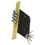 Black Painting Mortise Lock Body 4 Cylindrical Tongue With 5 Cross Keys