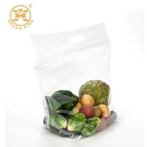 Quality 1KG Perforated Poly Gravure Zip Pouch Clear Plastic Bags For Packaging Salad wholesale