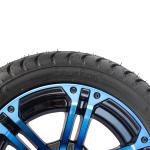 12 Inch Golf Cart Rims And Tire Combo Blue Glossy Black 4 / 101.6 PCD