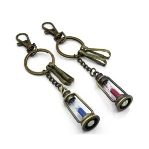 Quality OEM Engraved Personalized Keychain Gifts Retro Hourglass Keychain wholesale