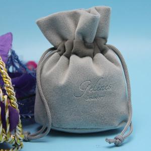 Quality Customized Size Round Bottom Embossed Velvet Drawstring Bag wholesale