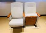 Commercial Auditorium Padded Church Chairs Wooden Finish Seat