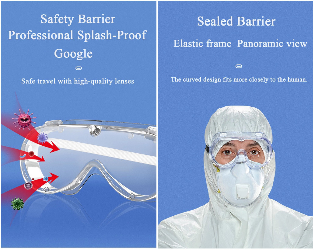Absorbing 99% UV Surgery Safety Glasses Chemical Resistant Enclosed Labor