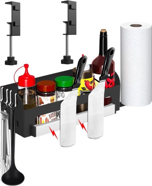 Universal BBQ Grill caddy with Paper Towel Holder Knife Holder Outdoor 28" 36"