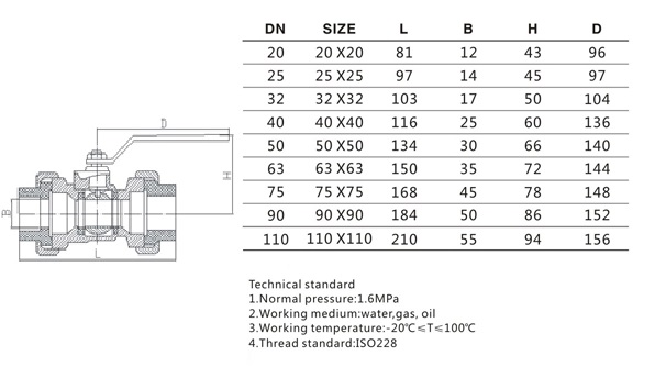 DN15 DN20 DN100 Metal Ball Valve 1/2" 3'' 4 Inch Ballcock Shut Off Valve