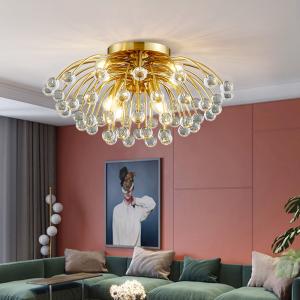 Quality Modern colorful crystal ceiling chandeliers for bedroom living room round Gold ceiling lights(WH-CY-162) wholesale