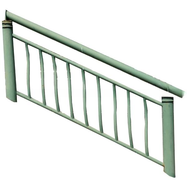 Prefabricated Wrought Iron Stair Handrail Balustrade Black Metal Railing