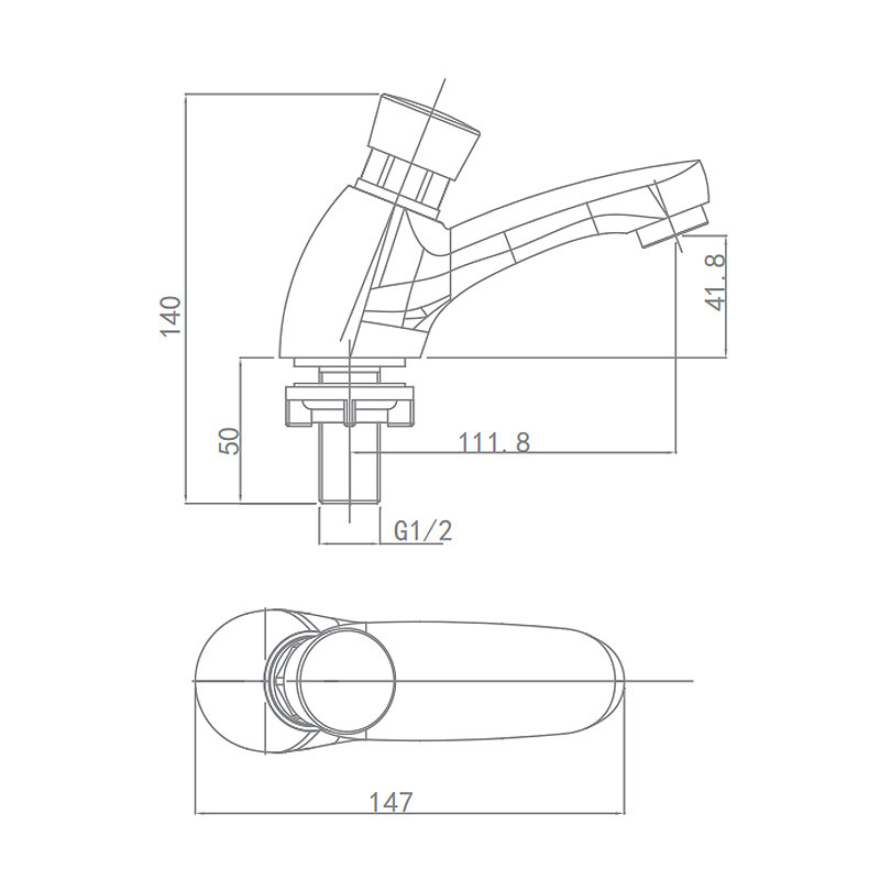 Faucet Brass Chrome Hand Push Extension Basin Water Mixer Tap Washroom Toilet Lavatory
